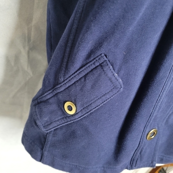 JM Collections Rain Wind Jacket Women's Large Navy Blue - Picture 4 of 12